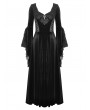 Dark in love Black Vintage Velvet Romantic Gothic Oversized Sleeve Maxi Dress