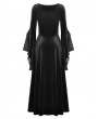 Dark in love Black Vintage Velvet Romantic Gothic Oversized Sleeve Maxi Dress