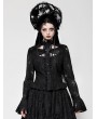 Dark in love Black Gothic Lace Sexy Hollow Cross Button Blouse for Women