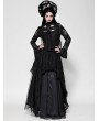 Dark in love Black Gothic Lace Sexy Hollow Cross Button Blouse for Women