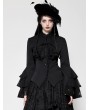 Dark in love Black Gothic Multi-Layer Ruffled Noble Blouse for Women