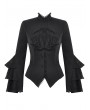 Dark in love Black Gothic Multi-Layer Ruffled Noble Blouse for Women