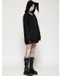 Dark in love Black Gothic Batwing Loose Zip Up Hoodie Cardigan for Women