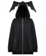 Dark in love Black Gothic Batwing Loose Zip Up Hoodie Cardigan for Women