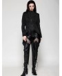 Dark in love Black Vintage Gothic Jacquard Zipper Slit Tailcoat for Women