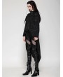 Dark in love Black Vintage Gothic Jacquard Zipper Slit Tailcoat for Women