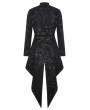 Dark in love Black Vintage Gothic Jacquard Zipper Slit Tailcoat for Women