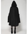 Dark in love Black Gothic Faux Fur Double-Sided Long Hooded Coat for Women