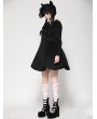 Dark in love Black Gothic Doll Collar Lolita Double-Breasted Wool Coat for Women