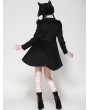 Dark in love Black Gothic Doll Collar Lolita Double-Breasted Wool Coat for Women