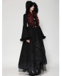 Dark in love Black Romantic Gothic Plush Trim Hooded Dress Coat for Women