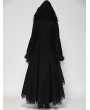 Dark in love Black Romantic Gothic Plush Trim Hooded Dress Coat for Women