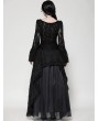 Dark in love Black Gothic Retro Lace Mesh Reversible Long Maxi Skirt