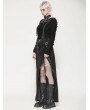 Dark in love Black Gothic Punk Faux Leather Bodycon Thigh Split Skirt