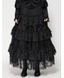 Dark in love Black Gothic Princess Rose Lace Layered Tulle Tiered Skirt