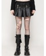 Dark in love Black Gothic Punk Sassy Girl PU Leather Low-Waisted Skirt