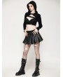 Dark in love Black Gothic Punk Sassy Girl PU Leather Low-Waisted Skirt