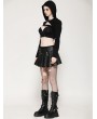 Dark in love Black Gothic Punk Sassy Girl PU Leather Low-Waisted Skirt