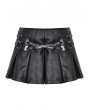 Dark in love Black Gothic Punk Sassy Girl PU Leather Low-Waisted Skirt