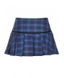 Dark in love Indigo Gothic Gold Star Double-Breasted Plaid Mini Skirt