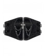 Devil Fashion Black Gothic Punk Chain Buckle Lace Up Zipper Girdle for Men