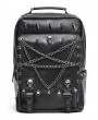 Devil Fashion Black Gothic Punk Skull Studded Pentagram Chain Backpack