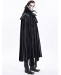 Devil Fashion Blue Gothic Retro Embroidered Lace Irregular Long Velvet Cape for Men