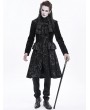 Devil Fashion Black Retro Gothic Printing Victorian Velvet Jabot Party Coat for Men