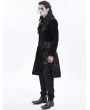 Devil Fashion Black Retro Gothic Printing Victorian Velvet Jabot Party Coat for Men