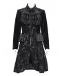 Devil Fashion Black Retro Gothic Printing Victorian Velvet Jabot Party Coat for Men