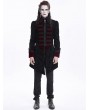 Devil Fashion Black and Red Gothic Vintage Pattern Velvet Party Tailcoat for Men