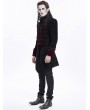 Devil Fashion Black and Red Gothic Vintage Pattern Velvet Party Tailcoat for Men