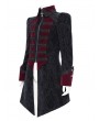 Devil Fashion Black and Red Gothic Vintage Pattern Velvet Party Tailcoat for Men