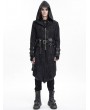 Devil Fashion Black Gothic Punk Buckle Strap Zip-Up Hooded Jacket for Men