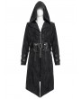 Devil Fashion Black Gothic Punk Buckle Strap Zip-Up Hooded Jacket for Men