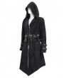 Devil Fashion Black Gothic Punk Buckle Strap Zip-Up Hooded Jacket for Men