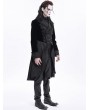 Devil Fashion Black Gothic Vintage Velvet Double Breasted Lapel Tailcoat for Men