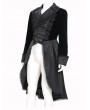 Devil Fashion Black Gothic Vintage Velvet Double Breasted Lapel Tailcoat for Men