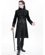 Devil Fashion Black Retro Gothic Embroidery Velvet Tailcoat for Men