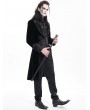 Devil Fashion Black Retro Gothic Embroidery Velvet Tailcoat for Men