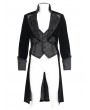 Devil Fashion Black Retro Gothic Embroidery Velvet Tailcoat for Men