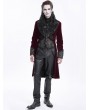 Devil Fashion Wine Red Retro Gothic Embroidery Velvet Tailcoat for Men