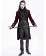 Devil Fashion Wine Red Retro Gothic Embroidery Velvet Tailcoat for Men