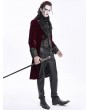 Devil Fashion Wine Red Retro Gothic Embroidery Velvet Tailcoat for Men