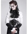 Devil Fashion Black Gothic Punk Cross Studded Lace Up Gloves for Men