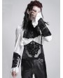 Devil Fashion Black Gothic Punk Cross Studded Lace Up Gloves for Men