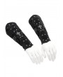 Devil Fashion Black Gothic Punk Cross Studded Lace Up Gloves for Men