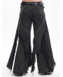 Devil Fashion Black Gothic Distressed Punk Rivet Wide Leg Pants for Men