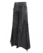 Devil Fashion Black Gothic Distressed Punk Rivet Wide Leg Pants for Men