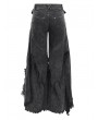 Devil Fashion Black Gothic Distressed Punk Rivet Wide Leg Pants for Men